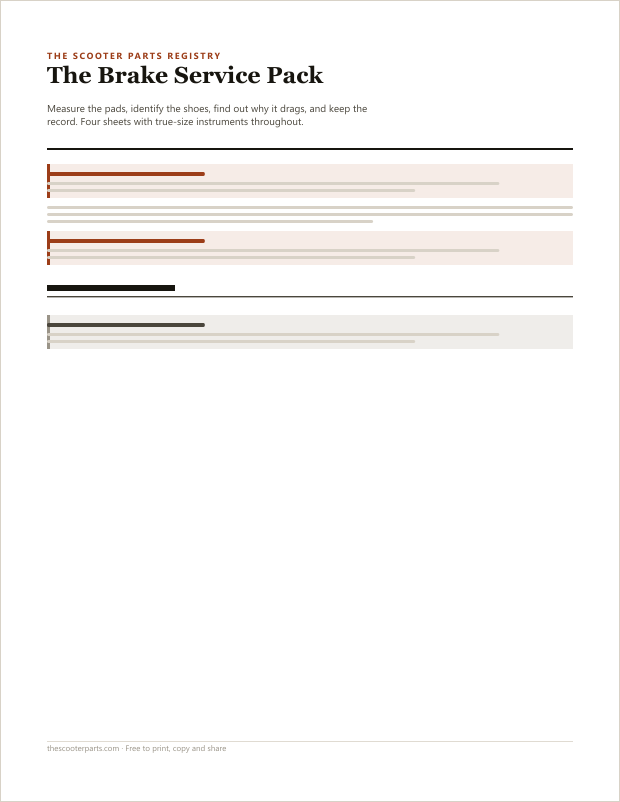 Preview of page one of The Brake Service Pack