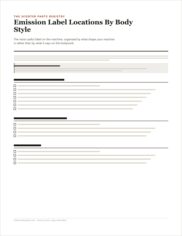 Preview of page one of Emission Label Locations By Body Style