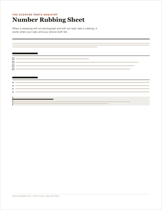 Preview of page one of Number Rubbing Sheet