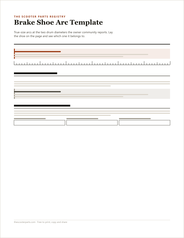 Preview of page one of Brake Shoe Arc Template