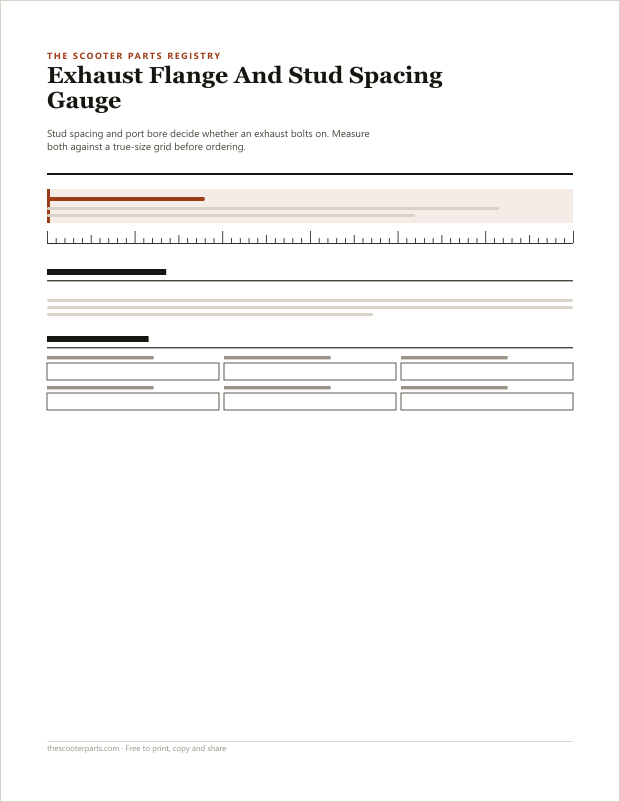 Preview of page one of Exhaust Flange And Stud Spacing Gauge