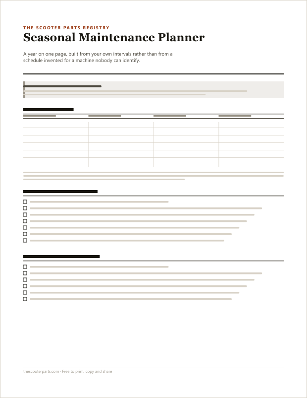 Preview of page one of Seasonal Maintenance Planner