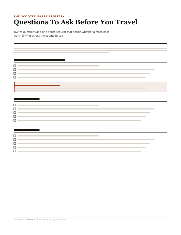 Preview of page one of Questions To Ask Before You Travel