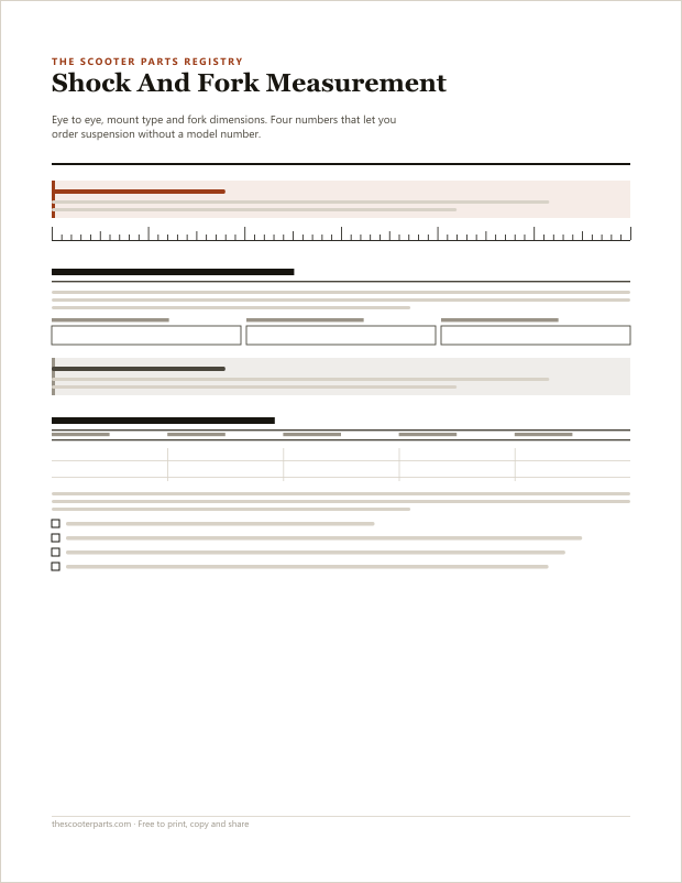 Preview of page one of Shock And Fork Measurement